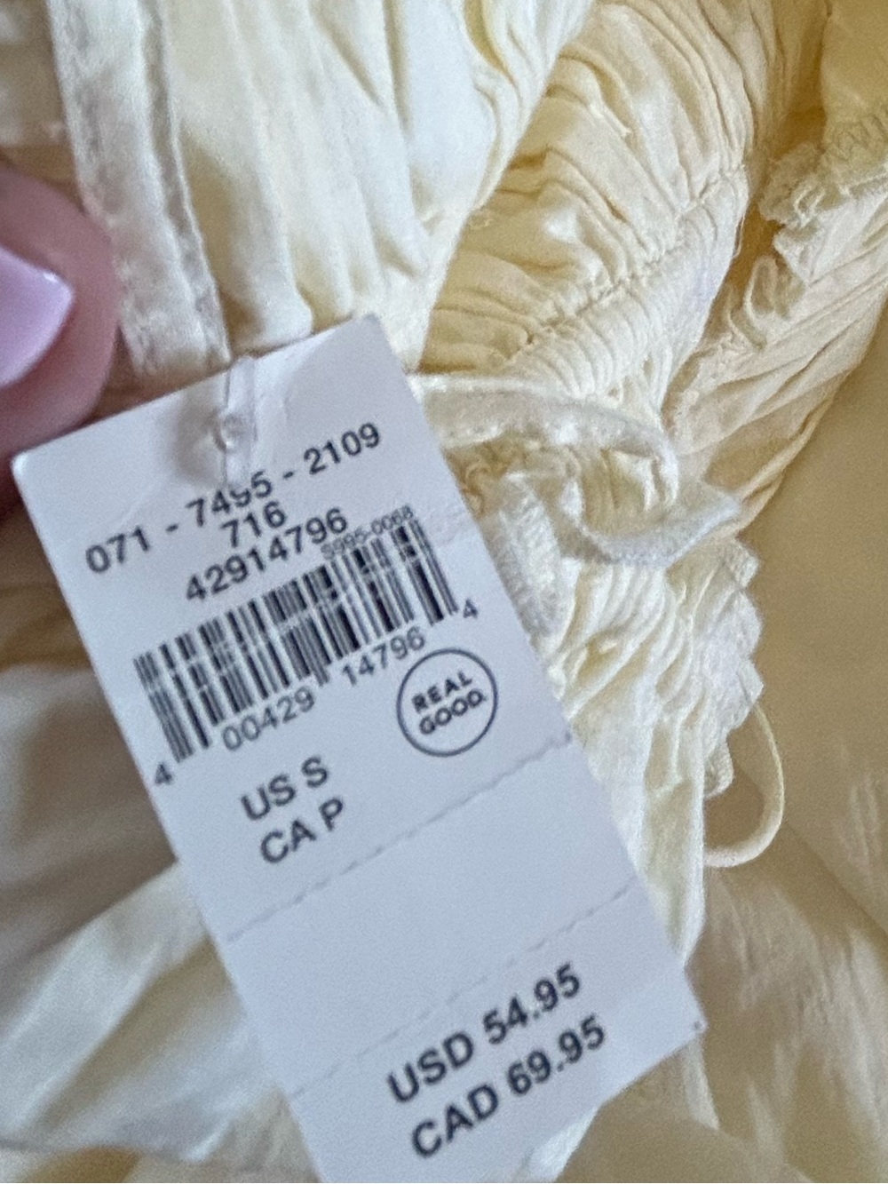 NWT aerie pale yellow mini dress. No wear perfect condition - Picture 7 of 8